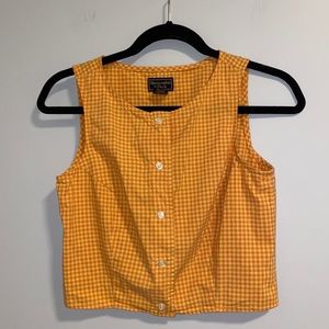 Abercrombie and Fitch plaid cropped button up